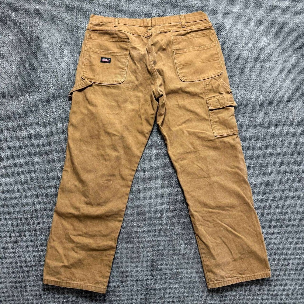 Dickies Carpenter Pants Mens‎ 34x29 Brown Duck Canvas Utility Workwear Straight